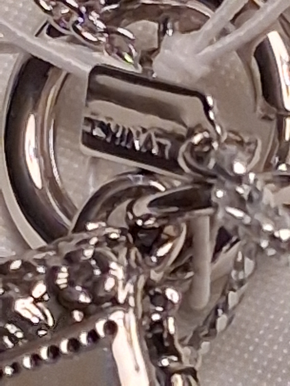 Retired Coach Silver Crystal Pendant Necklace with Logo Pouch - Picture 9 of 13